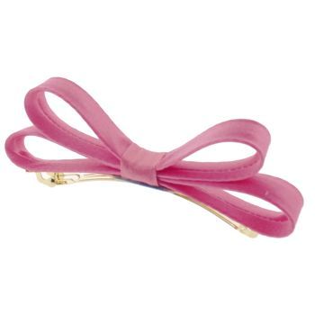 L. Erickson USA - Small Charmeuse Couture Bow Barrette - Coral Pink