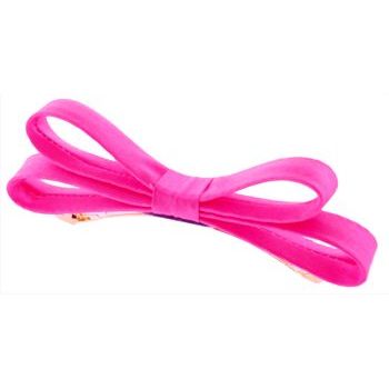 L. Erickson USA - Small Charmeuse Couture Bow Barrette - Hot Pink