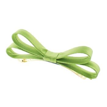 L. Erickson USA - Small Charmeuse Couture Bow Barrette - Kiwi