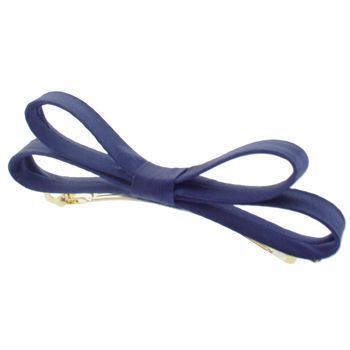 L. Erickson USA - Small Charmeuse Couture Bow Barrette - Navy