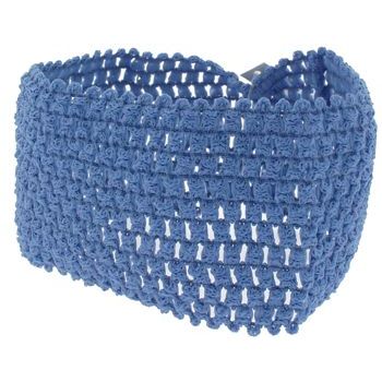 L. Erickson USA - Hudson Bandeau Headband - Open Weave Stretch - French Blue (1)