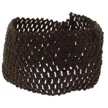 L. Erickson USA - Hudson Bandeau Headband - Open Weave Stretch - Chocolate Brown (1)