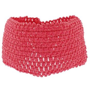 L. Erickson USA - Hudson Bandeau Headband - Open Weave Stretch - Coral (1)