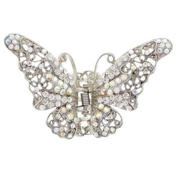 Karen Marie - Filigree Lace & Crystal Butterfly - White (1)