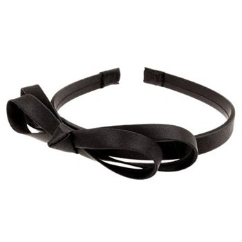 L. Erickson USA - Double Loop Bow Headband - 100% Dupioni Silk - Black