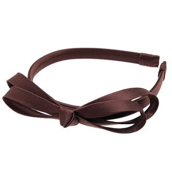 L. Erickson USA - Double Loop Bow Headband - 100% Dupioni Silk - Chocolate