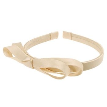 L. Erickson USA - Double Loop Bow Headband - 100% Dupioni Silk - Ivory