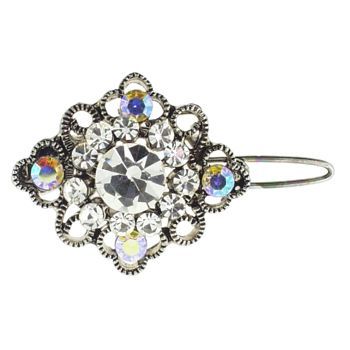 Karen Marie - Small Antique Crystal Barrette - White