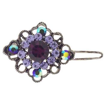 Karen Marie - Small Antique Crystal Barrette - Amethyst