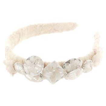 Jane Tran - Lace Wrapped Headband w/Fancy Diamonds - Natural