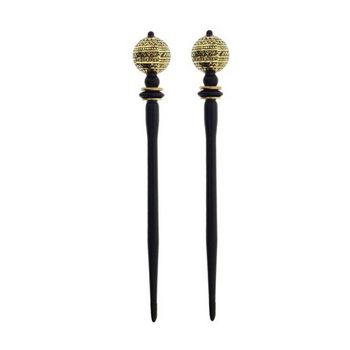 Mei Fa - Hairstyx - Lace Gold - Short Hairsticks - (Set of 2)