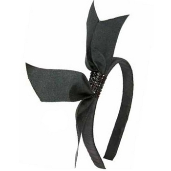 Tarina Tarantino - Gotham City - Ribbon Wrapped Large Bow and Swarovski Crystal Pave Headband