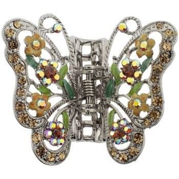 Karen Marie - Enamel & Crystal Butterfly - Amber (1)