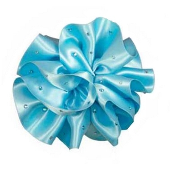 Tarina Tarantino - Oceanica - Swarovski Crystal Large Ruched Ribbon Anywhere Hair Clip - Aqua