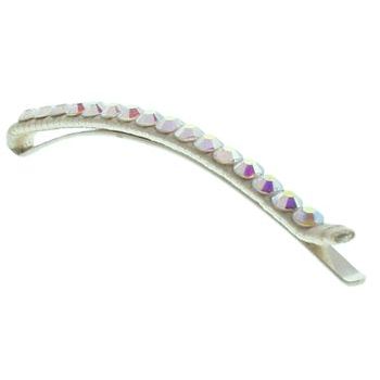 Lisa Freede - Large Silk Wrapped Bobbi Pin - Ivory w/White AB Swarovski Crystals (1)