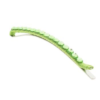 Lisa Freede - Large Silk Wrapped Bobbi Pin - Lime w/Peridot Swarovski Crystals (1)