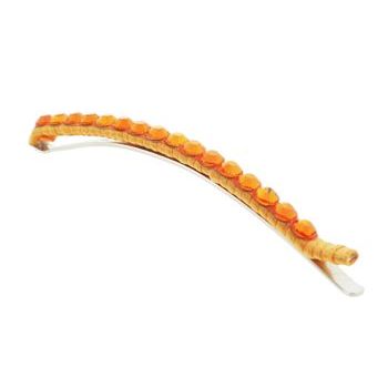 Lisa Freede - Large Silk Wrapped Bobbi Pin - Orange w/Orange Swarovski Crystals (1)