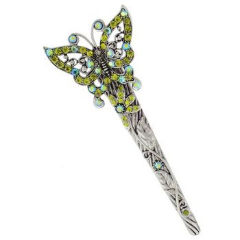 Karen Marie - Antique Butterfly & Crystal Jaw - Peridot (1)
