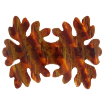 Laurent Olivier - Large Double Leaf Barrette - Bois Dore (1)