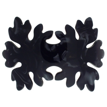 Laurent Olivier - Large Double Leaf Barrette - Nacro Black (1)