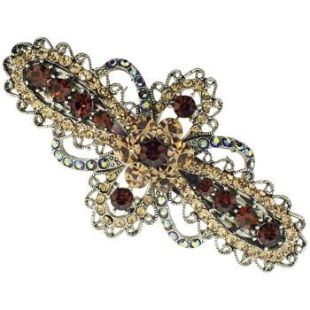 Karen Marie - Antique Bow Tie Barrette - Topaz (1)