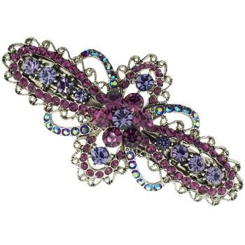 Karen Marie - Antique Bow Tie Barrette - Amethyst (1)