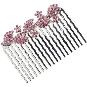 Karen Marie - Crystal Leaf Vine Comb - Rose (1)