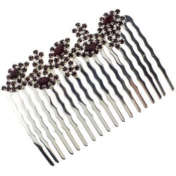 Karen Marie - Crystal Leaf Vine Comb - Ruby (1)
