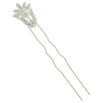 Karen Marie - Large Pearl & Crystal Silver French Pin (1)
