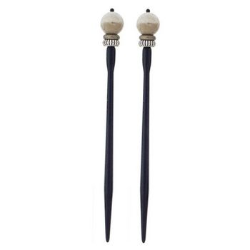 Mei Fa - Hairstyx - Linen - Long Hairsticks - (Set of 2)