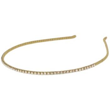 Lisa Freede - 1/8inch Ribbon Wrapped Headband w/Swarovski Crystals - Gold w/Light Gold (1)