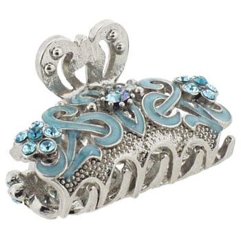 Karen Marie - Mini Enamel & Crystal Swirl Jaw - Sky Blue (1)