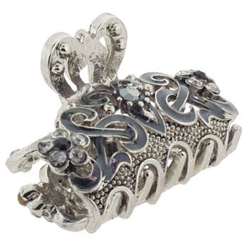 Karen Marie - Mini Enamel & Crystal Swirl Jaw - Smoke (1)