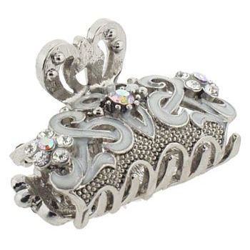 Karen Marie - Mini Enamel & Crystal Swirl Jaw - Ivory (1)