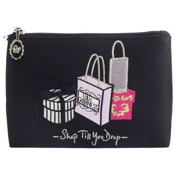LuLu Guinness - Shop Till You Drop Black Top Zip Purse (1)