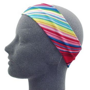 HB HairJewels - Lucy Collection - Rainbow Stretch Bandeau Headband - Red