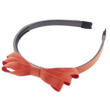 Karen Marie - Grosgrain Bow Headband - Tangerine Orange (1)