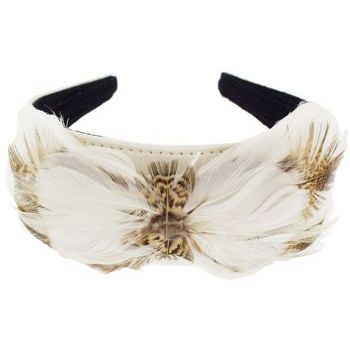 DaCee Designs - Feathered Bow 2inch Headband - Ivory