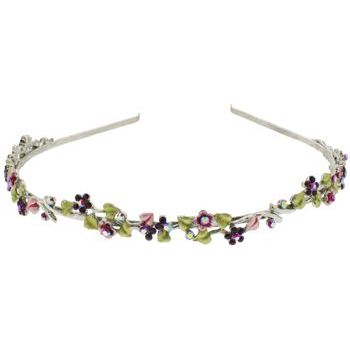 Medusa's Heirlooms - Enamel & Crystal Floral Vine Headband - Ruby & Silver