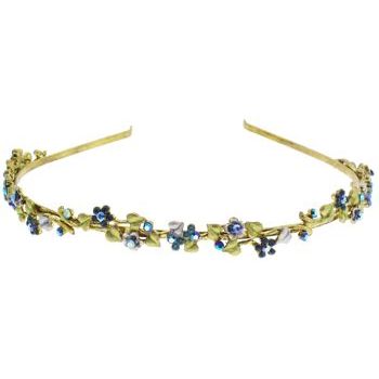 Medusa's Heirlooms - Enamel & Crystal Floral Vine Headband - Blue & Gold