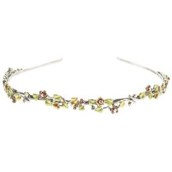 Medusa's Heirlooms - Enamel & Crystal Floral Vine Headband - Golden Topaz