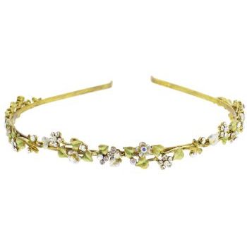 Medusa's Heirlooms - Enamel & Crystal Floral Vine Headband - White