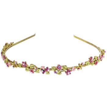 Medusa's Heirlooms - Enamel & Crystal Floral Vine Headband - Rose & Gold