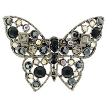 Medusa's Heirlooms - Crystal Geo Butterfly Barrette - Smoke (1)