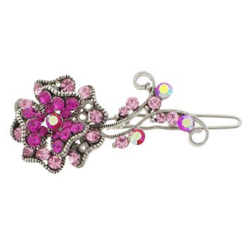 Medusa's Heirlooms - Crystal Long Stem Rose Clip - Pink (1)