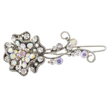 Medusa's Heirlooms - Crystal Long Stem Rose Clip - White (1)