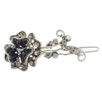 Medusa's Heirlooms - Crystal Long Stem Rose Clip - Black (1)