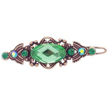 Medusa's Heirlooms - Antique Gem Barrette - Emerald (1)