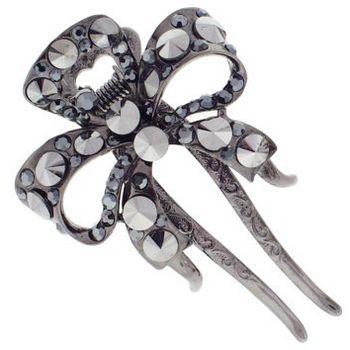 Medusa's Heirlooms - Crystal Bow Chignon Jaw - Black Diamond