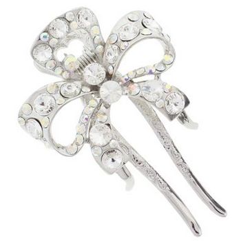 Medusa's Heirlooms - Crystal Bow Chignon Jaw - White Diamond